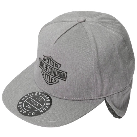 Harley-Davidson Men's Midwest Sherpa Ear Flap Fitted Hat-Grey 97677-23VM 7 1/4 - Picture 10 of 11